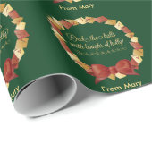 Papier Cadeau Deck the Halls Lyrics Design (Coin rond)