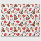 Papier Cadeau Deck The Halls & Sleigh All Day Citations de Noël (Plat)