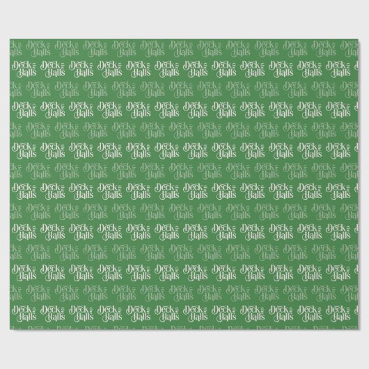 Papier Cadeau Deck the Halls vert (Plat)