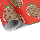 Papier Cadeau Deck the Halls with Pickleballs Festive Christmas (Coin rond)
