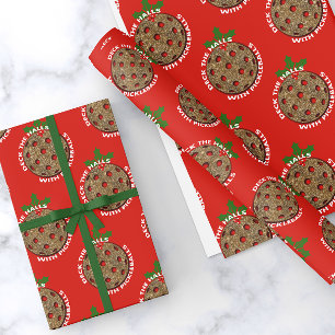Papier Cadeau Deck the Halls with Pickleballs Festive Christmas