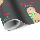 Papier Cadeau Deck The Paws Rêvant D'Un Noël De Wag (Coin rond)