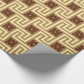 Papier Cadeau Déco Clé grecque, Tan, Brown et Jaune (Coin)