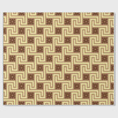 Papier Cadeau Déco Clé grecque, Tan, Brown et Jaune (Plat)