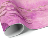 Papier Cadeau Décopupture d'oiseaux en Chine rose (Coin rond)