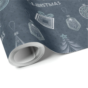 Papier Cadeau Décor Art déco moderne ornemental rétro marine