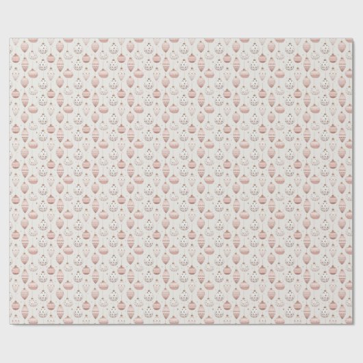Papier Cadeau Décor blanc rose Vacances Noël (Plat)