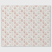 Papier Cadeau Décor blanc rose Vacances Noël (Plat)