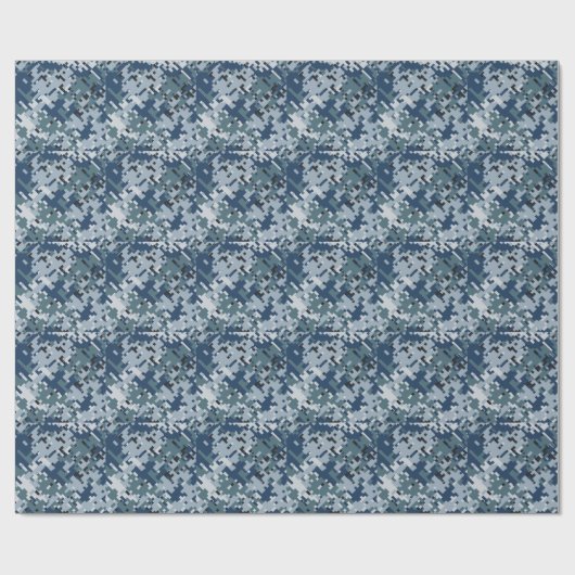 Papier Cadeau Décor Camouflage numérique de la Marine (Plat)