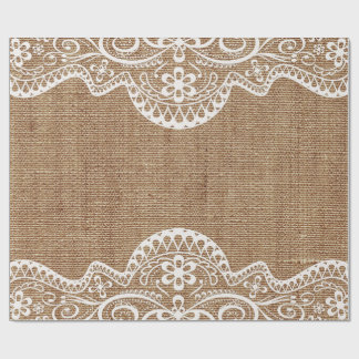 Papier Cadeau Décor chic élégant de dentelle sur la toile de