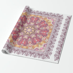 Papier Cadeau Décor coloré sur arrière - plan blanc,