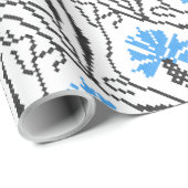 Papier Cadeau Décor croix de Cornflower bleu (Coin rond)