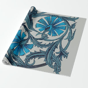 Papier Cadeau Décor de carreaux rustiques d'art floral antique b