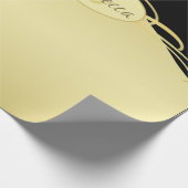 Papier Cadeau Décor de luxe sur or & noir, Monogramme, (Coin)