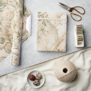 Papier Cadeau Décor de maison élégant Cottagecore en marbre bota