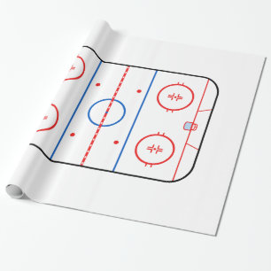 Papier Cadeau Décor de match de hockey de diagramme de patinoir