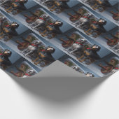 Papier Cadeau Décor de Noël Bluetick Coonhound Snowy Sleigh (Coin)