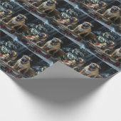 Papier Cadeau Décor de Noël Bullmastiff Snowy Sleigh (Coin)