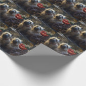 Papier Cadeau Décor de Noël Cairn Terrier enneigé (Coin)
