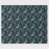 Papier Cadeau Décor de Noël Cane Corso Snowy Sleigh (Plat)