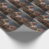 Papier Cadeau Décor de Noël de Bulldog Snowy Sleigh (Coin)