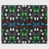 Papier Cadeau Décor de Noël de la police (Plat)