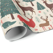 Papier Cadeau Décor de Noël décoratif Papier d'enveloppement de (Coin rond)