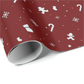 Papier Cadeau Décor de Noël décoratif Papier d'enveloppement de (Coin rond)