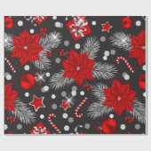 Papier Cadeau Décor de Noël Design motif (Plat)