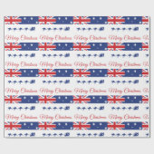 Papier Cadeau Décor de Noël Kangaroo, Joyeux Sleigh Australien (Plat)