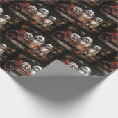 Papier Cadeau Décor de Noël Lhasa Apso Snowy Sleigh (Coin)