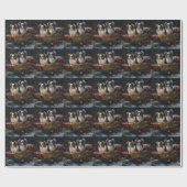 Papier Cadeau Décor de Noël Papillon Snowy Sleigh (Plat)