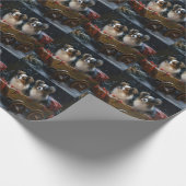 Papier Cadeau Décor de Noël Papillon Snowy Sleigh (Coin)