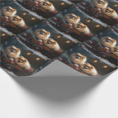 Papier Cadeau Décor de Noël Poméranien Snowy Sleigh (Coin)