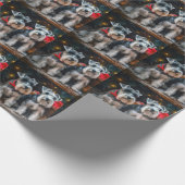 Papier Cadeau Décor de Noël Schnauzer Snowy Sleigh (Coin)