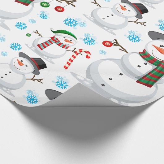 Papier Cadeau Décor de Noël Snowman (Coin)