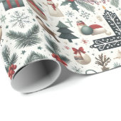 Papier Cadeau Décor décoratif de Noël (Coin rond)