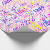 Papier Cadeau Décor Festif Fuchsia Roses Nuages (Coin)