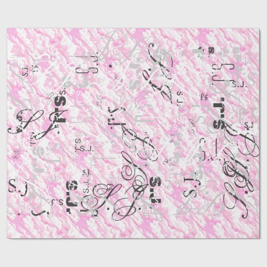 Papier Cadeau Décor Festif Fuchsia Roses Nuages (Plat)