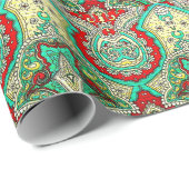 Papier Cadeau Décor néon arabesque : style années 80. (Coin rond)