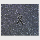 Papier Cadeau Décor noir en ruban (Plat)