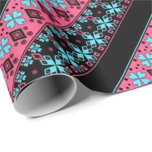 Papier Cadeau Décor ornemental intime folk 2020 New Yea