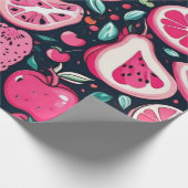 Papier Cadeau Décor rose fruits (Coin)