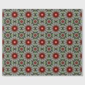 Papier Cadeau Décor rouge de Noël (Plat)