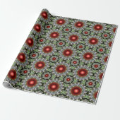 Papier Cadeau Décor rouge de Noël (Déroulé)