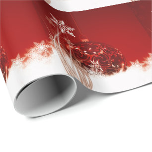 Papier Cadeau Décor rouge Noël