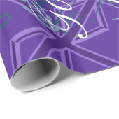 Papier Cadeau Décor Union Jack Accent Violet (Coin rond)