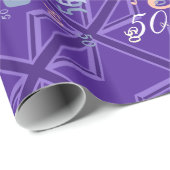 Papier Cadeau Décor Union Jack Accent Violet (Coin rond)