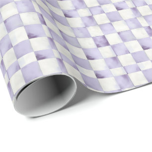 Papier cadeau décoratif à carreaux violets