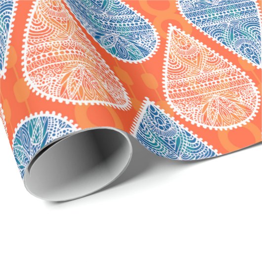 Papier Cadeau Décoratif, Motif ethnique (Coin rond)